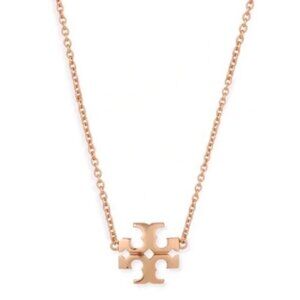 NEW!! Tory Burch Rose Gold Kira Logo Chainlink Necklace